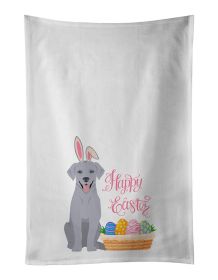NEW Silver Labrador Retriever Easter Kitchen Towel Set of 2 White Dish Towels Decorative Bathroom Hand towel for Hand, Face, Hair, Yoga, Tea