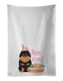 NEW Black and Tan Pomeranian Easter Kitchen Towel Set of 2 White Dish Towels Decorative Bathroom Hand towel for Hand, Face, Hair, Yoga, Tea, Dish