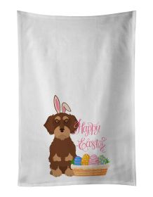NEW Wirehair Red and Tan Dachshund Easter Kitchen Towel Set of 2 White Dish Towels Decorative Bathroom Hand towel for Hand, Face, Hair, Yoga, Tea