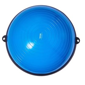 VEVOR Half Exercise Ball Trainer, 23 inch Balance Ball Trainer, 660lbs Capacity Stability Ball, Yoga Ball with Resistance Bands & Foot Pump (Color: Blue, Top Non-Slip Texture: Wavy Pattern)
